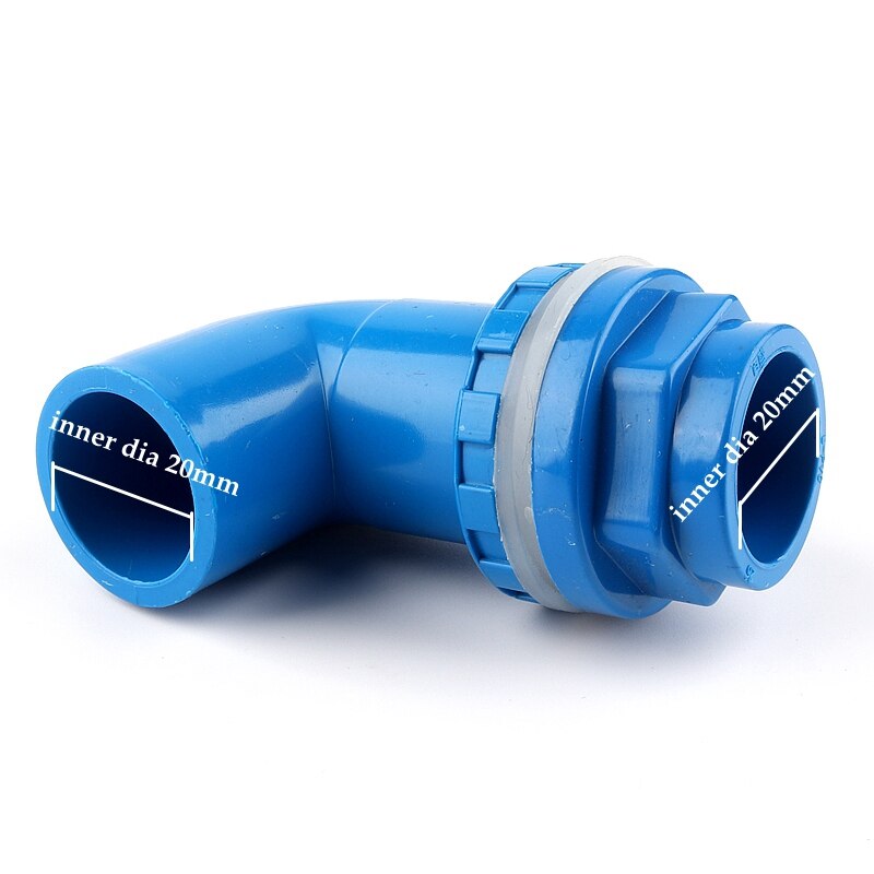 1pc 1/2"~1 1/2" PVC Pipe Fittings Aquarium Fish Tank 90 Degree Elbow Connector Overflow Thread Water Supply Accessories Joint: 20mm