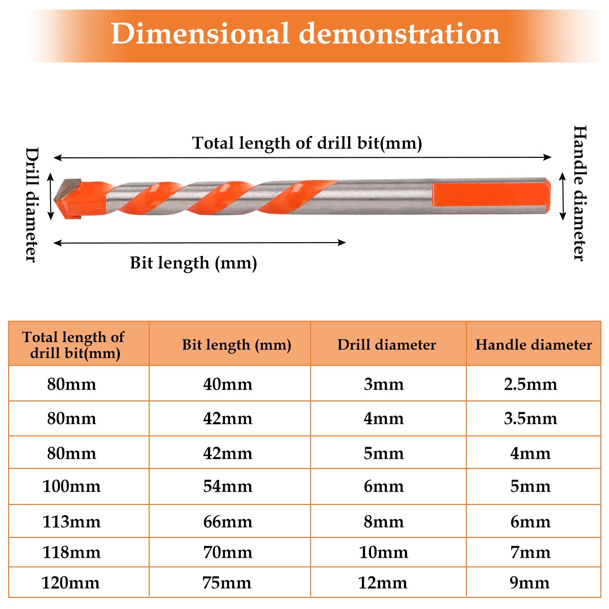 5/7 Pcs Set Drill Bits Triangular-overlord Handle Multifunctional Drill Bits Perforator Ceramic Marble Tile Drill Handle