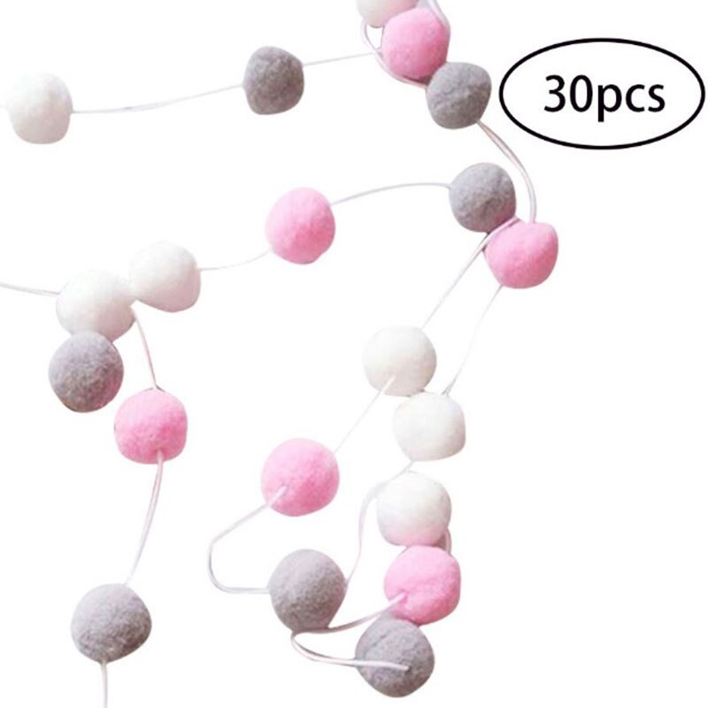 30pcs DIY Wool Felt Balls Round Poms DIY Handmade Craft Supplies for kindergarten Home room decor balls of wool Wall Ornament