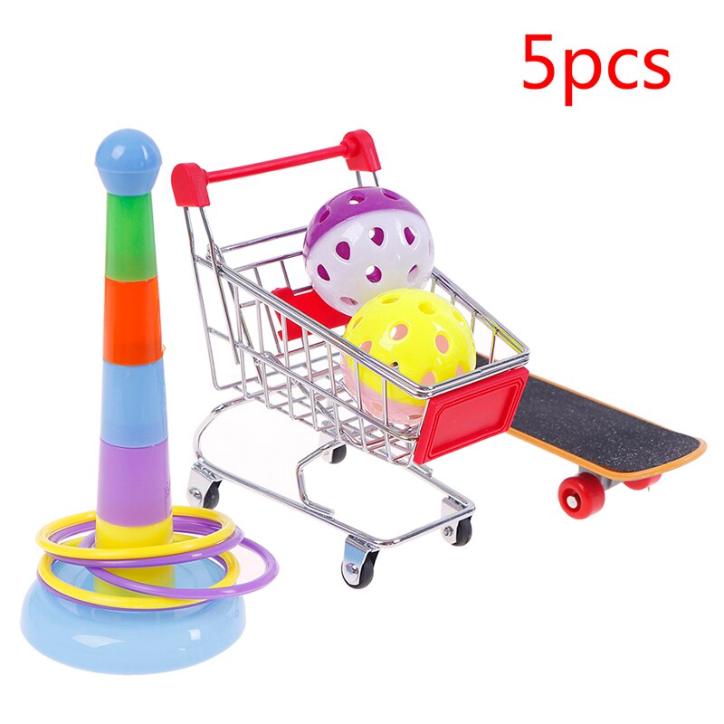 1 Set Parrot Playing Toy Set Gnaw Training Toy Set Interactive Parrot Appliance Set Funny Bird Activity Toy Set (Random Color)