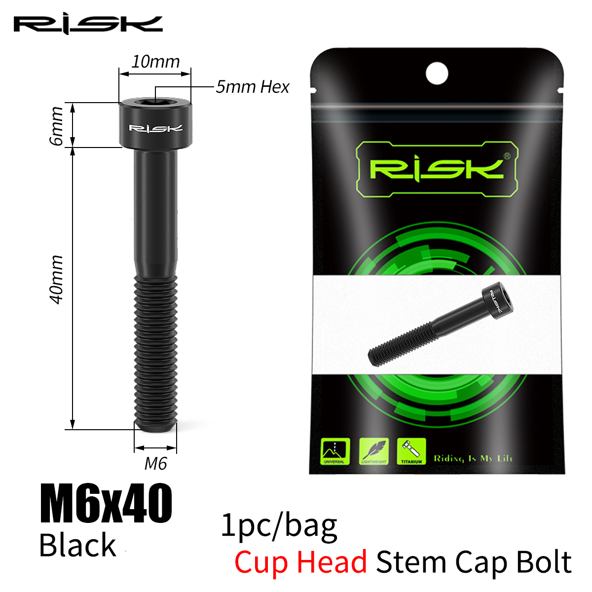 RISK Bicycle Titanium Bolt Screw M6x30 M6x35 M6x40 M6x50 for Bicycle Headset Stem Cap Cover Disc Brake Caliper Flat Allen Head: Burgundy