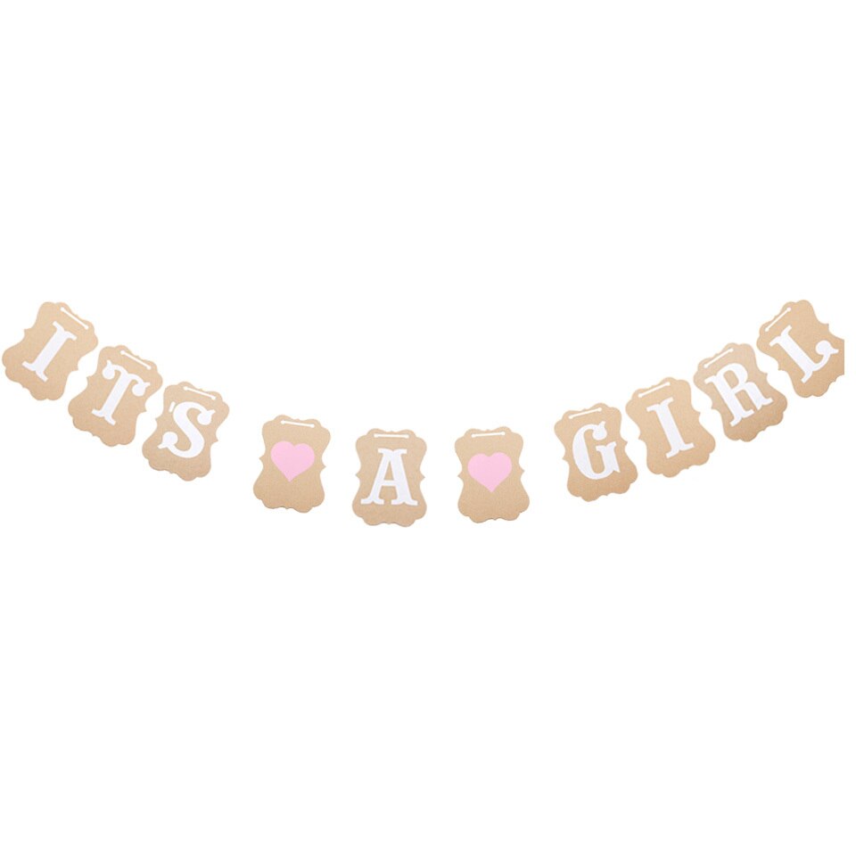 Baby Douche 1st Verjaardag IK BEN EEN Banner Papier Kraft Baby Jongen Meisje Mijn eerste Partij Decoratie Een Jaar Verjaardag DIY Supplies: its a girl