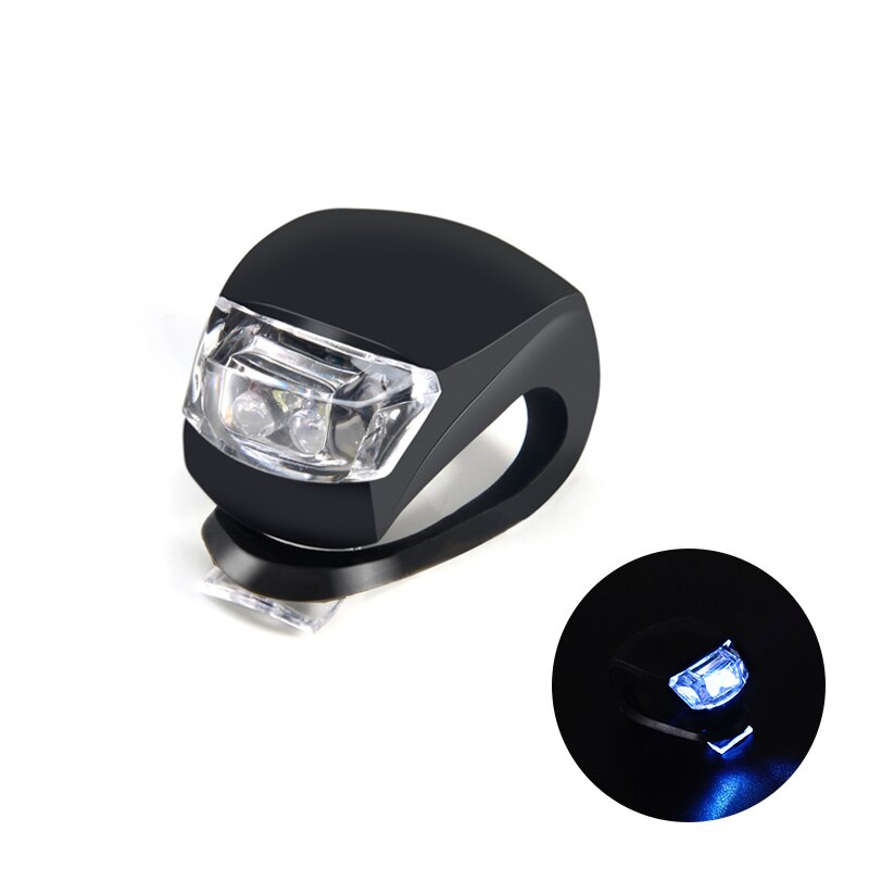 1pc Knipperende Voor Fietslicht Silicone LED Head Voor Achter Wiel Fiets Licht Waterdicht Fietsen Fiets Accessoires: Black