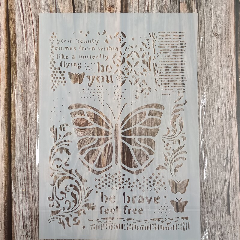 Plantilla de mariposa artesanal de tamaño A4 para pintar sobre madera, tela, paredes, arte, álbum de recortes, estampado, tarjetas de papel en relieve