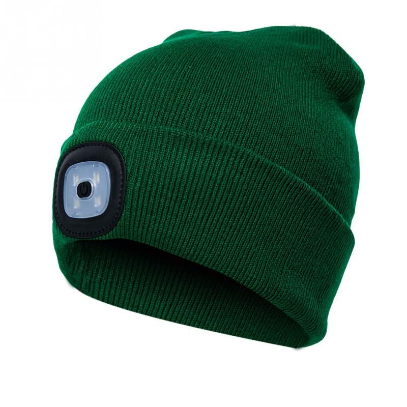 Unisex syksy talvi led valaistu lippalakki lämpimät pipot ulkokalastus juoksu pipo hattu flash miehet naiset retkeily kiipeilylakit