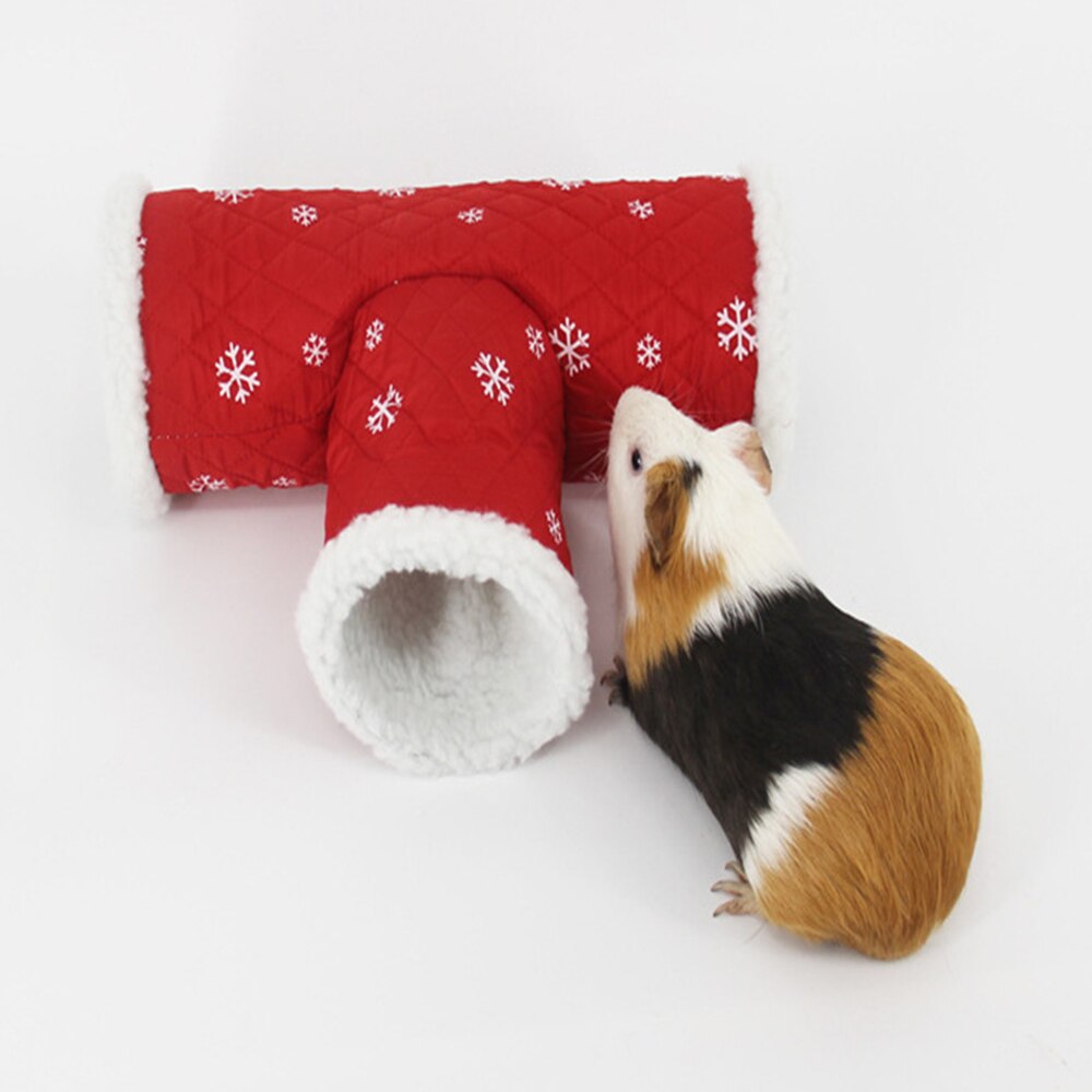 Mascota hámster Casa de juego en forma de T Pet suministros túneles pequeños animales conejillo de indias tubos juguetes mascotas cama