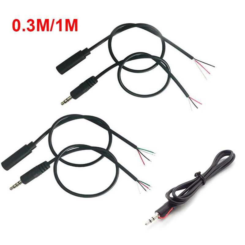 Cavo di prolunga Audio 0.3/1M 3.5mm 3 Pin 4 Pin maschio femmina connettore adattatore linea testa Aux 3.5mm cavo Stereo fai-da-te L1