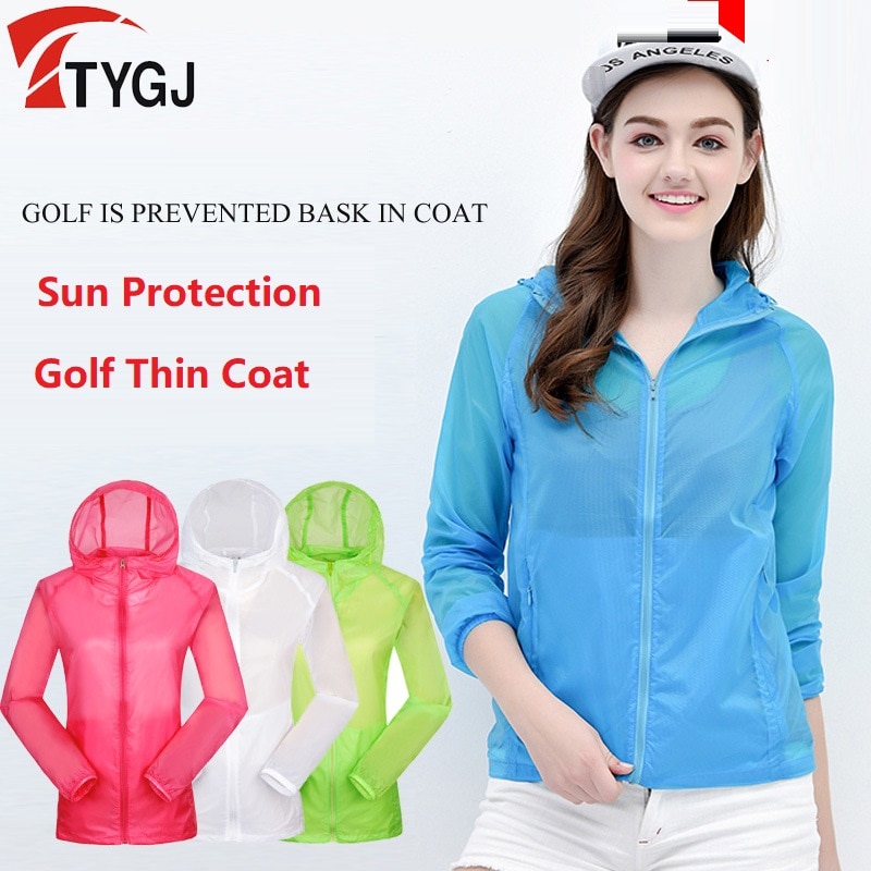 Women Sun-Protection Golf Jacket Clothing Outdoor Sport Zipper Coat Golf Outwear Long Sleeve Golf Shirt Casual