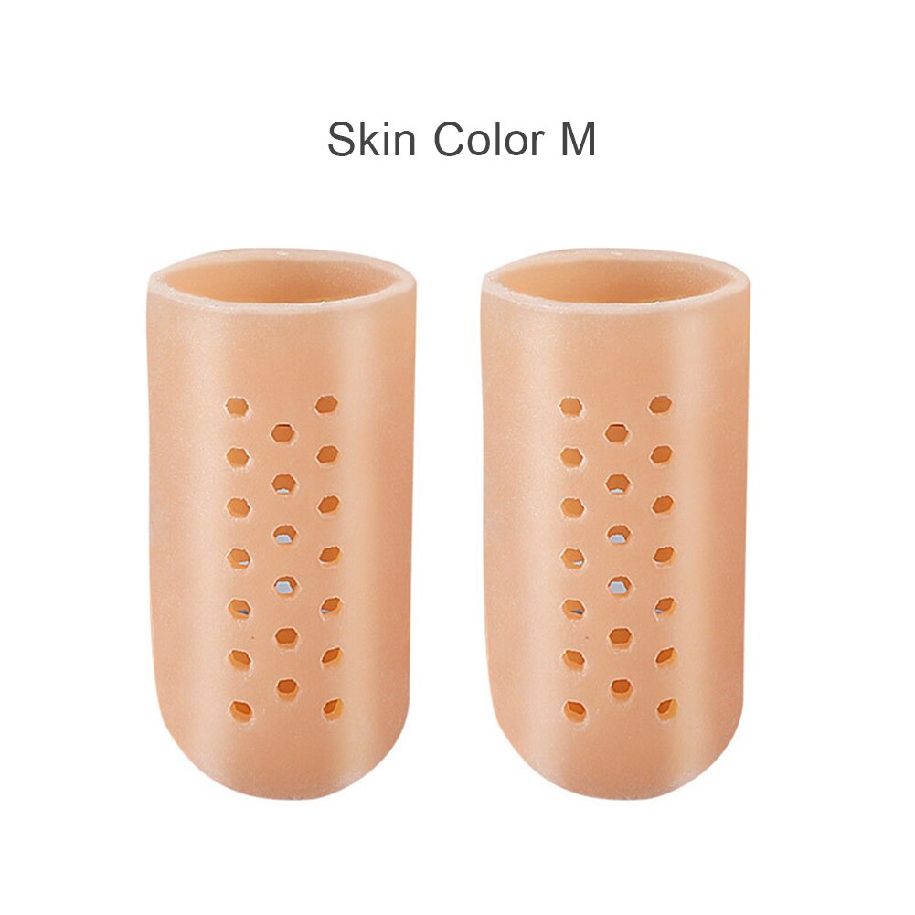Protector de dedo gordo del pie, Protector de silicona suave y transpirable para el cuidado del pulgar, callos para pies, ampollas, funda para dedos, 2 piezas: Skin Color M