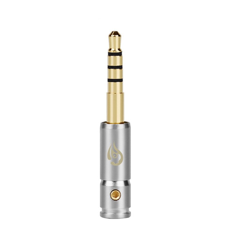 3.5mm Mannelijke Plug 4 Pole Soldeer Vergulde HiFi Hoofdtelefoon Pins 3.5mm Audio Jack Voor AH-D600 D7100 mm400 3.5mm evenwichtige Adapter: Silver / 5 pcs