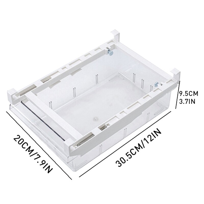 Transparent Refrigerator Drawer Storage Box Retractable Pullout Drawer Fresh Spacer Layer Sort Kitchen Fridge Shelf Organizer: A