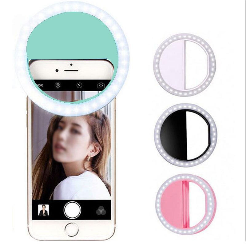 Lampe LED pour téléphone Portable, Selfie, anneau lumineux, Clip, appareil photo, photographie, projecteur vidéo, objectif pour Smartphone