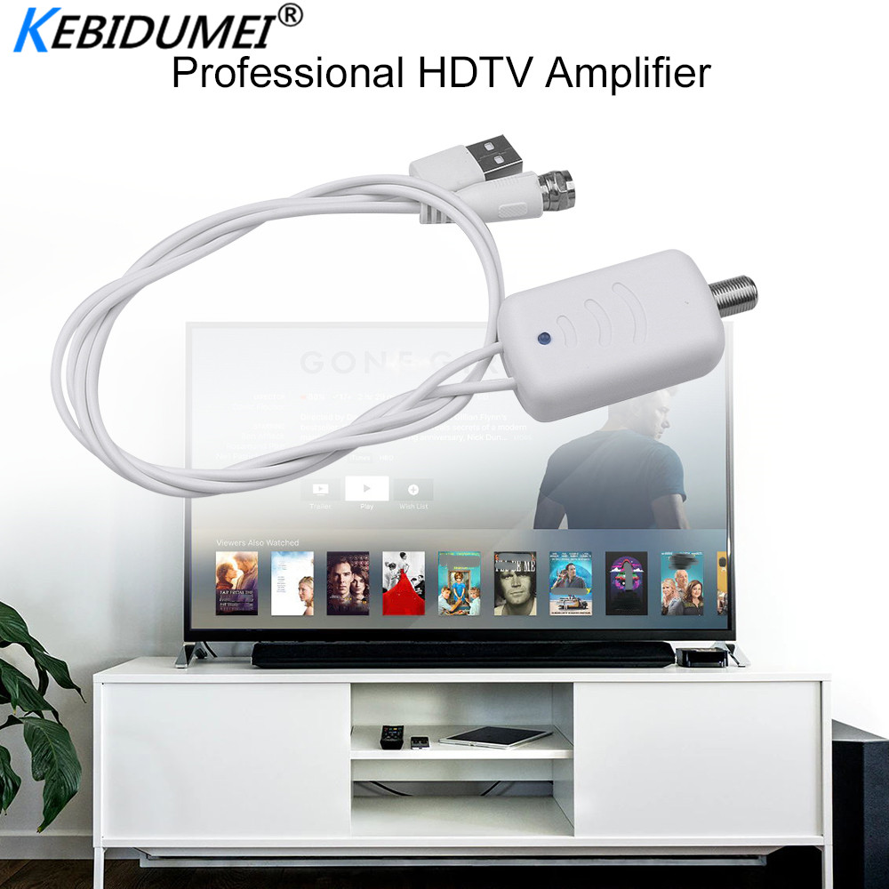 Kebidumei amplificador de sinal de tv, fácil instalação, hd digital, para cabo de tv fox, antena hd canal 25db, amplificador de sinal de tv