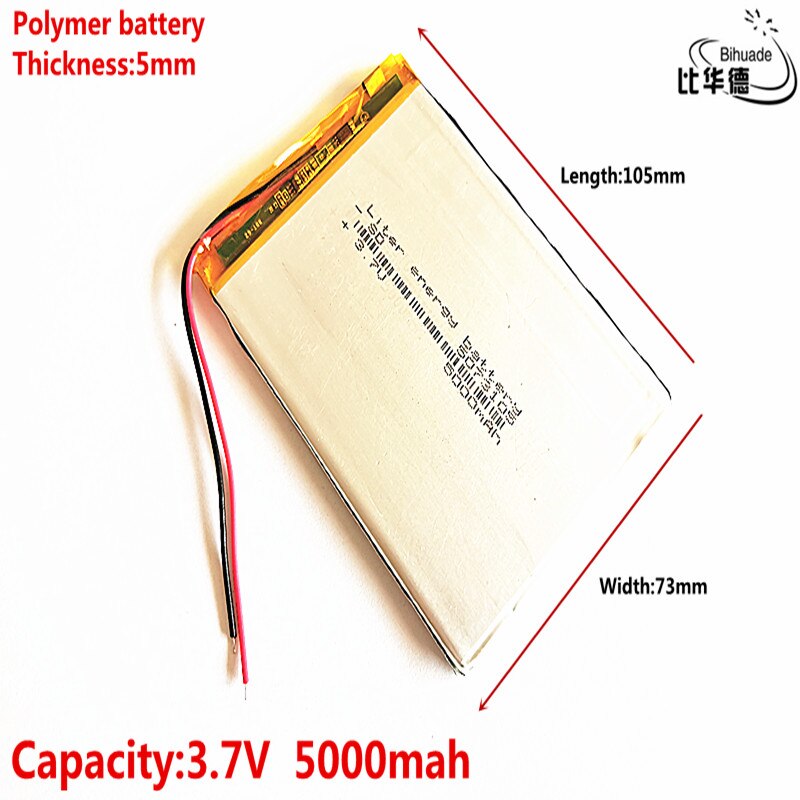 Liter Energie Batterij 5073105 5500 Mah Li-Ion Batterij Voor 7 8 9 Inch Tablet Pc 3.7V Polymeer Batterij Met
