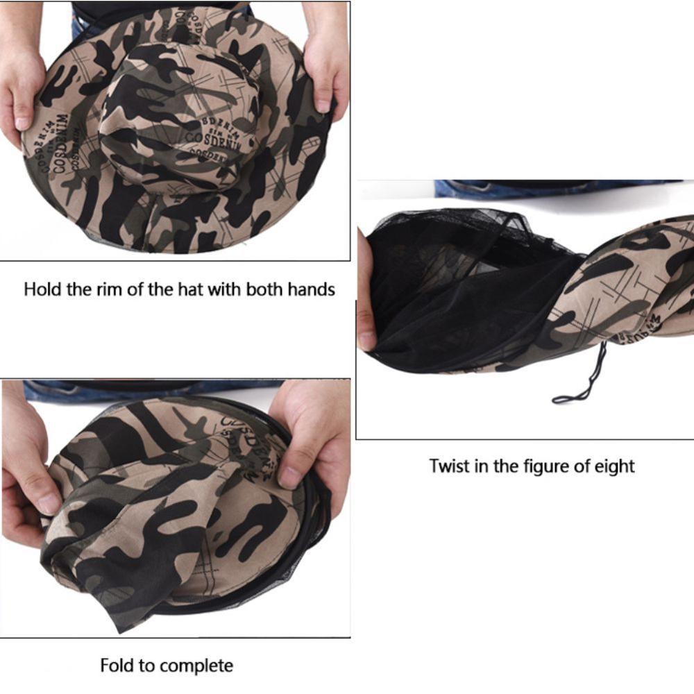 Camouflage Fishing Hat Bee keeping Insects Mosquito Net Prevention Cap Mesh Fishing Cap Outdoor Sunshade Lone Neck Head Cover