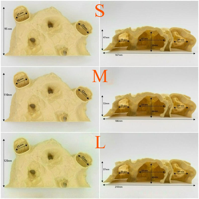 Fish Tank Underground Cave for Fish Shrimp Reptile Shelter Hiding Houses, Landscaping Ornaments 3D Printing Aqaurium Decorations