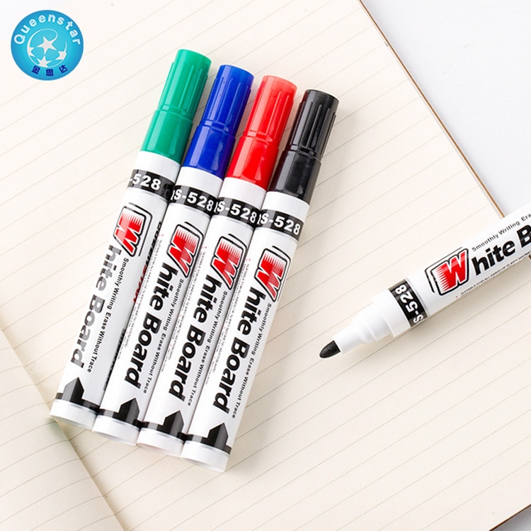Rotulador para pizarra blanca, 4 Uds., lote de 4 colores, marcador de pizarra blanca, respetuoso con el medio ambiente, suministros para oficina y escuela, negro, rojo, azul y verde
