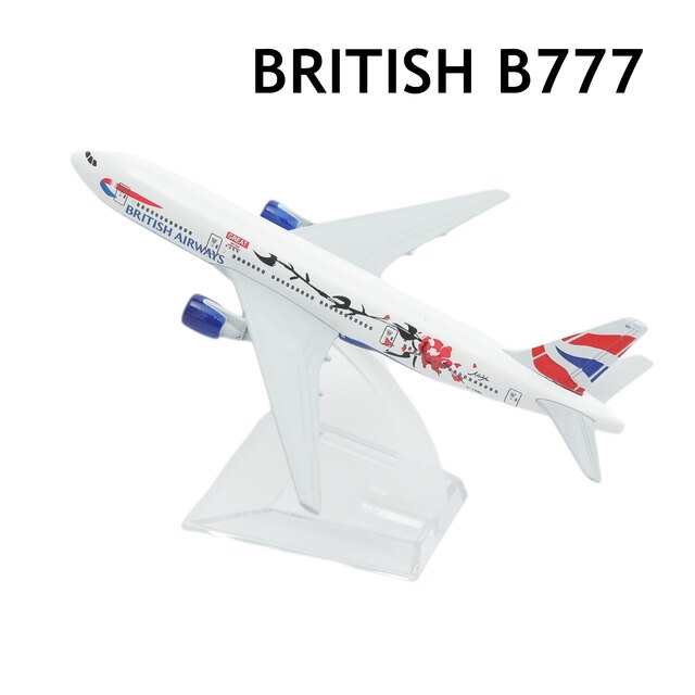 Italia oeairlines Boeing 777 aereo in lega pressofuso modello 15cm aviazione da collezione in miniatura Souvenir ornamento con supporto: BRITISH B777