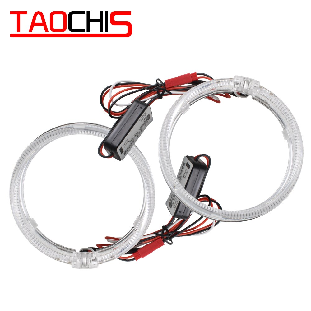 Taochis 80mm 95mm led anel óptico luz guia headlightswhite cor anjo olhos para bmw benz chevrolet toyota mazda honda vw