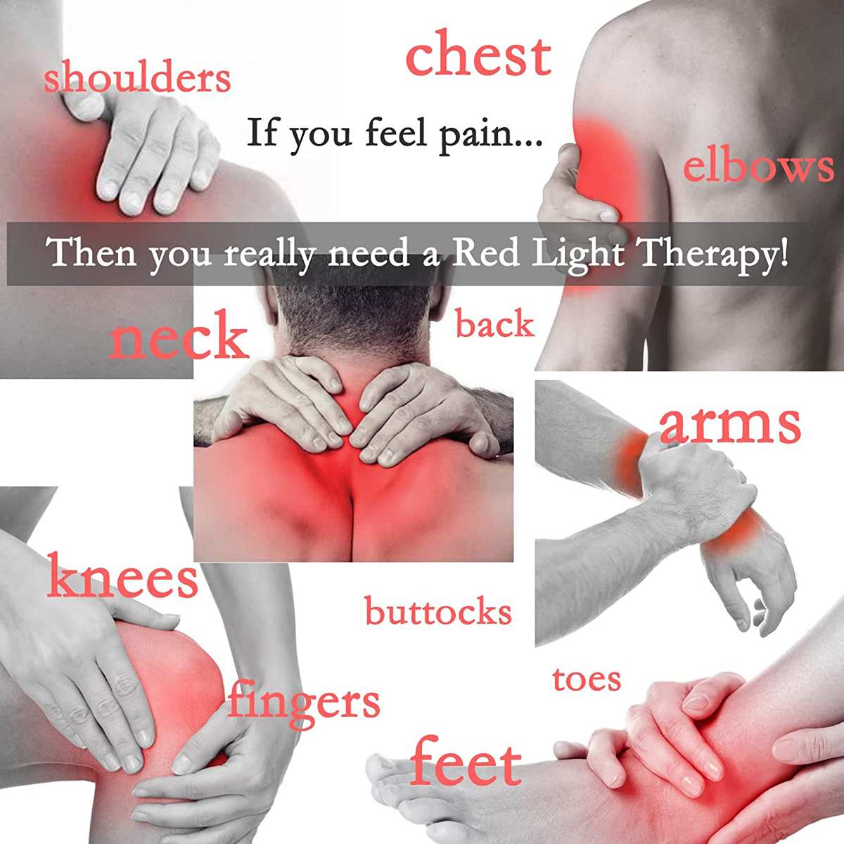 Red Light Therapy Device,630nm 660nm and 850nm LED Red Infrared Light Therapy Joint Pain Home Therapy