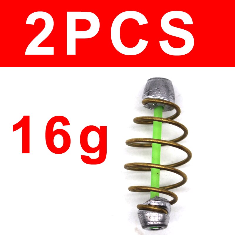 Bimoo 2PCS Spring Bait Feeder with Lead Weight Sinker for Bottom Fishing Rigs Carp Catfish Saltwater Fishing Accessory: 2pcs 16g