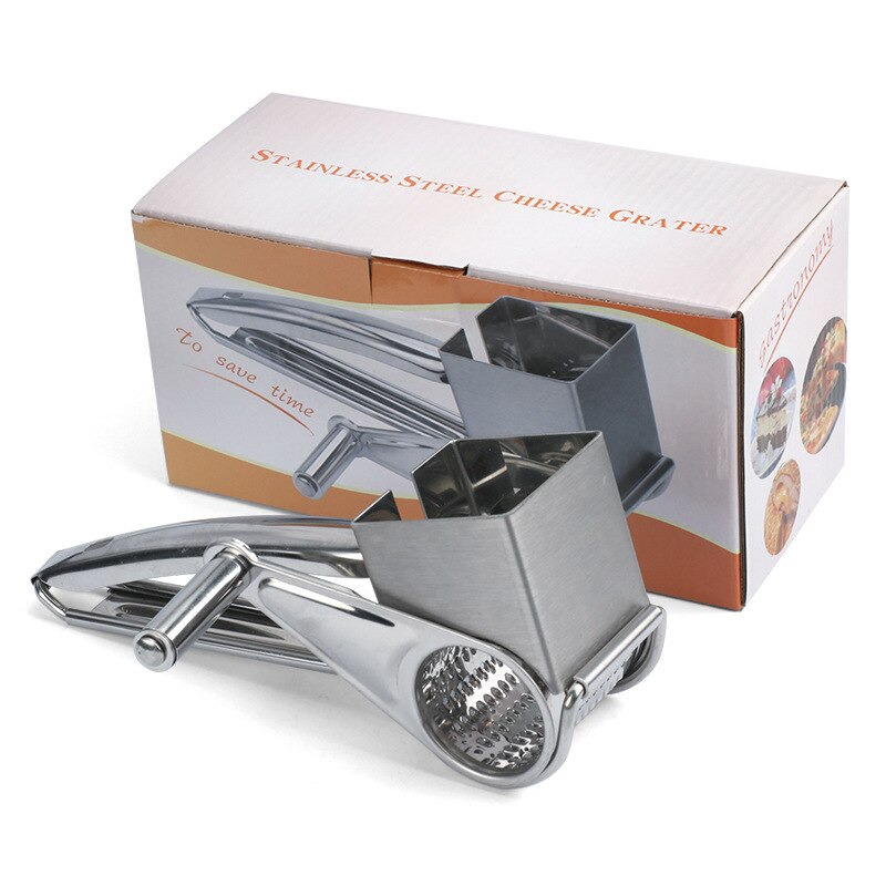 Rotary Cheese Grater Stainless Steel Cheese Shredder Multifunction Cheese Slicers Garlic Grinder Kitchen Cheese Tool: Cheese Grater