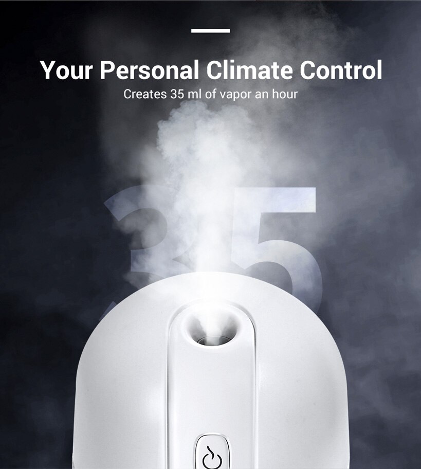 ESR Car Air Humidifier Mini USB Portable Diffuser Wireless Car Humidifier 280ml Nano Spray Mute Clean Air Care for Auto Home