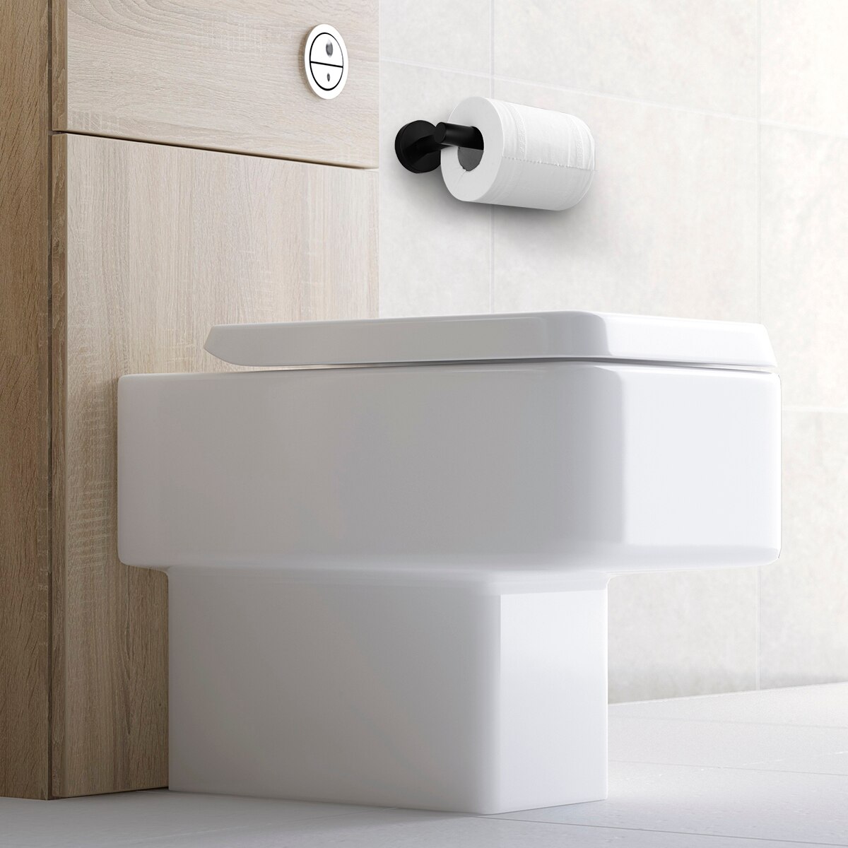 Bathroom Hardware Set Black Robe Hook Towel Rail Bar Rock Bar Shelf Tissue Paper Holder Bathroom Accessories.