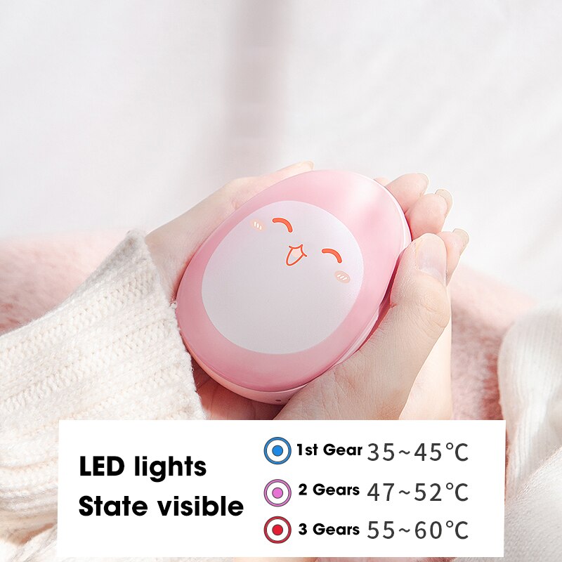 4000Mah Usb Oplaadbare Elektrische Handwarmer Draagbare Winter Double-Side Verwarming Mini Handwarmer Pocket Power Bank 2 in 1