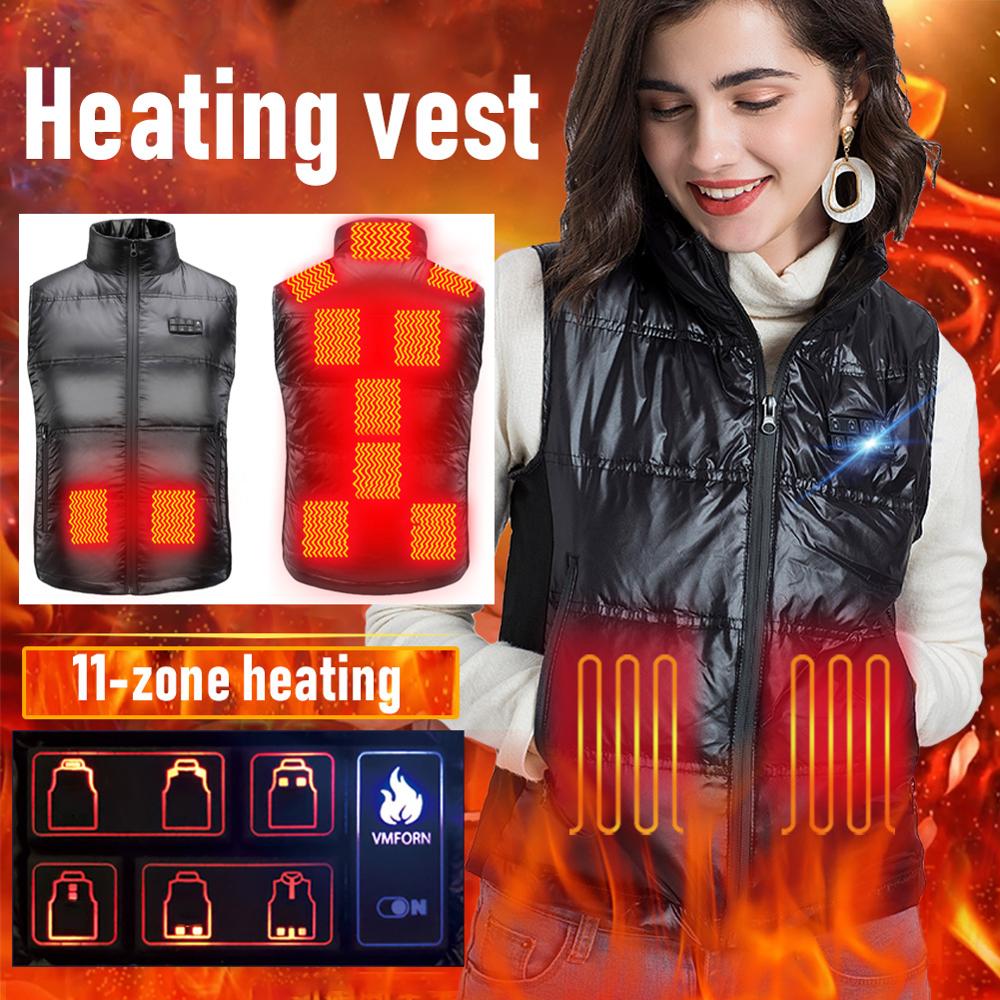 Heating Vest 11 Areas Heater 3 Intelligent Temperature Control USB Infrared Heated Vest jacket Electric for Men Women Sports C: for women / 4XL