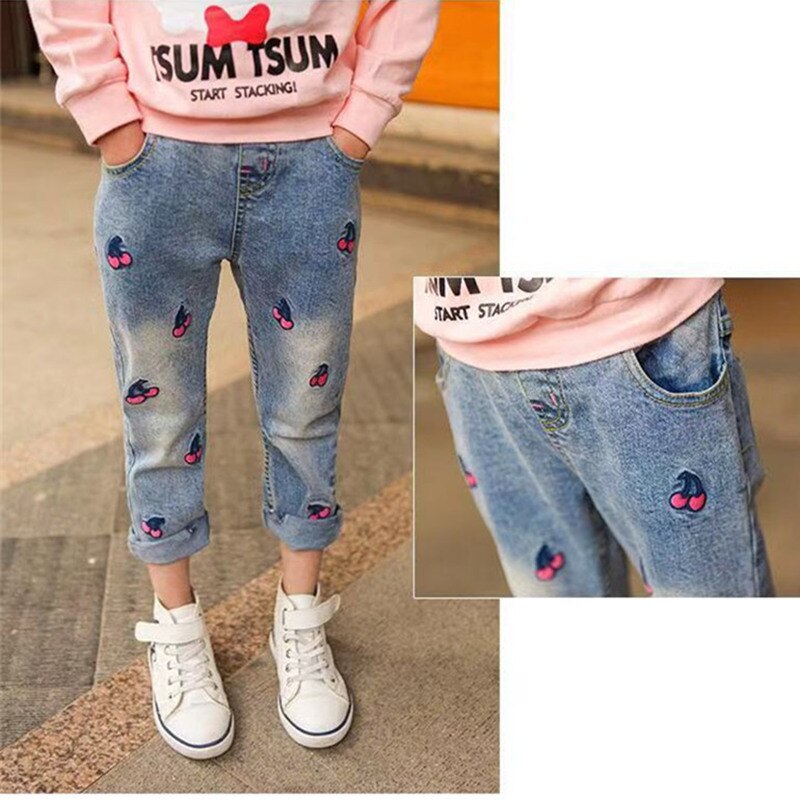 Big Girls Jeans Kids Pants Children Trousers Korean Kids Clothes Jeans Pants Teenage Denim Pants 4 5 6 7 8 9 10 11 12 13 Years