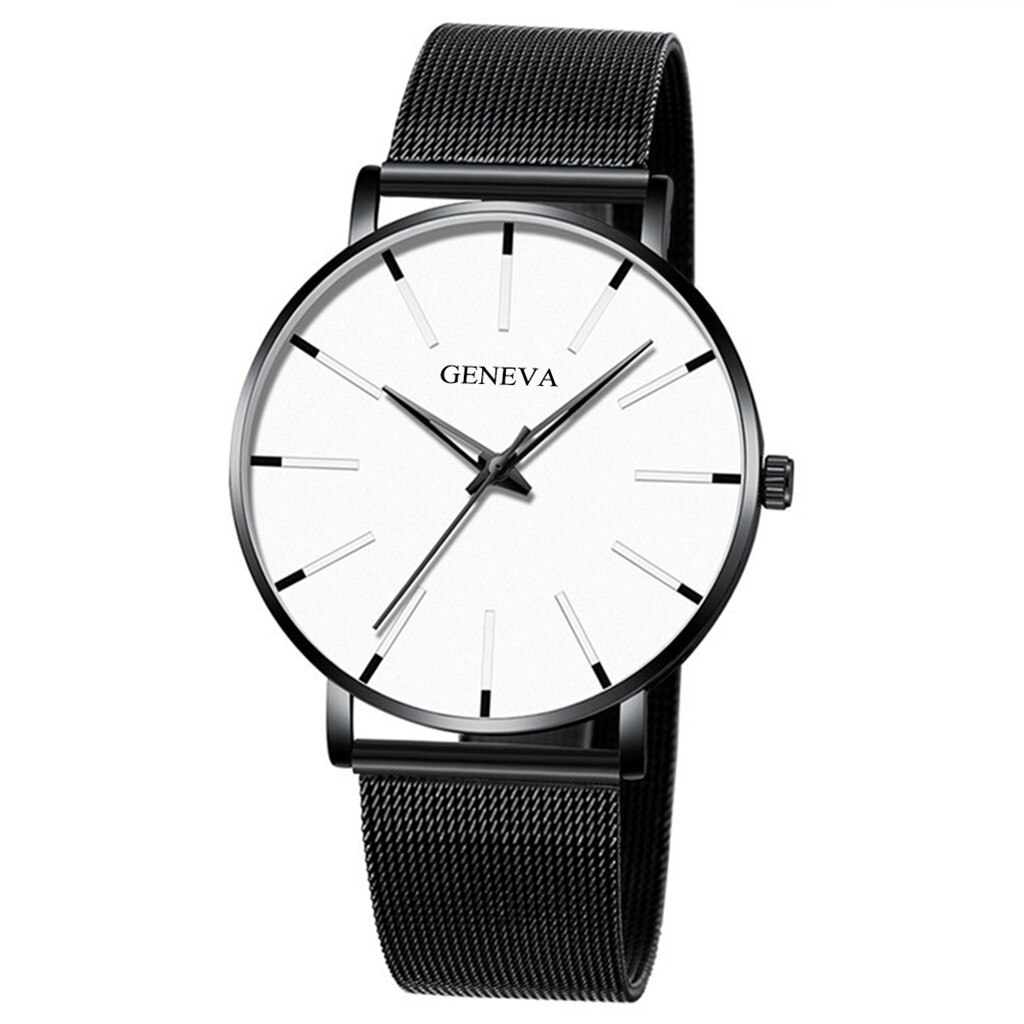 Mannen Mode Ultra Dunne Horloges Minimalistische Eenvoudige Mannen Business Roestvrijstalen Gaas Riem Quartz Horloge Relogio Masculino # Cl: B
