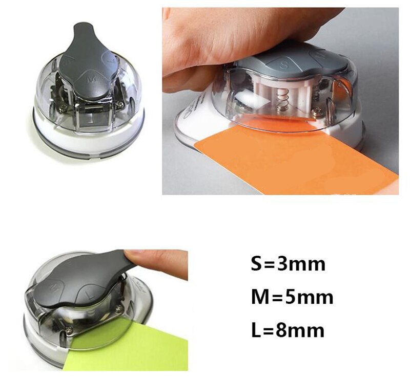 3-In-1 Mini Hoek Trimmer Corner Rounder Punch R3/R5/R8mm Ronde Hoek Trimmer Cutter voor Kaart Fotopapier Lamineren Zakjes