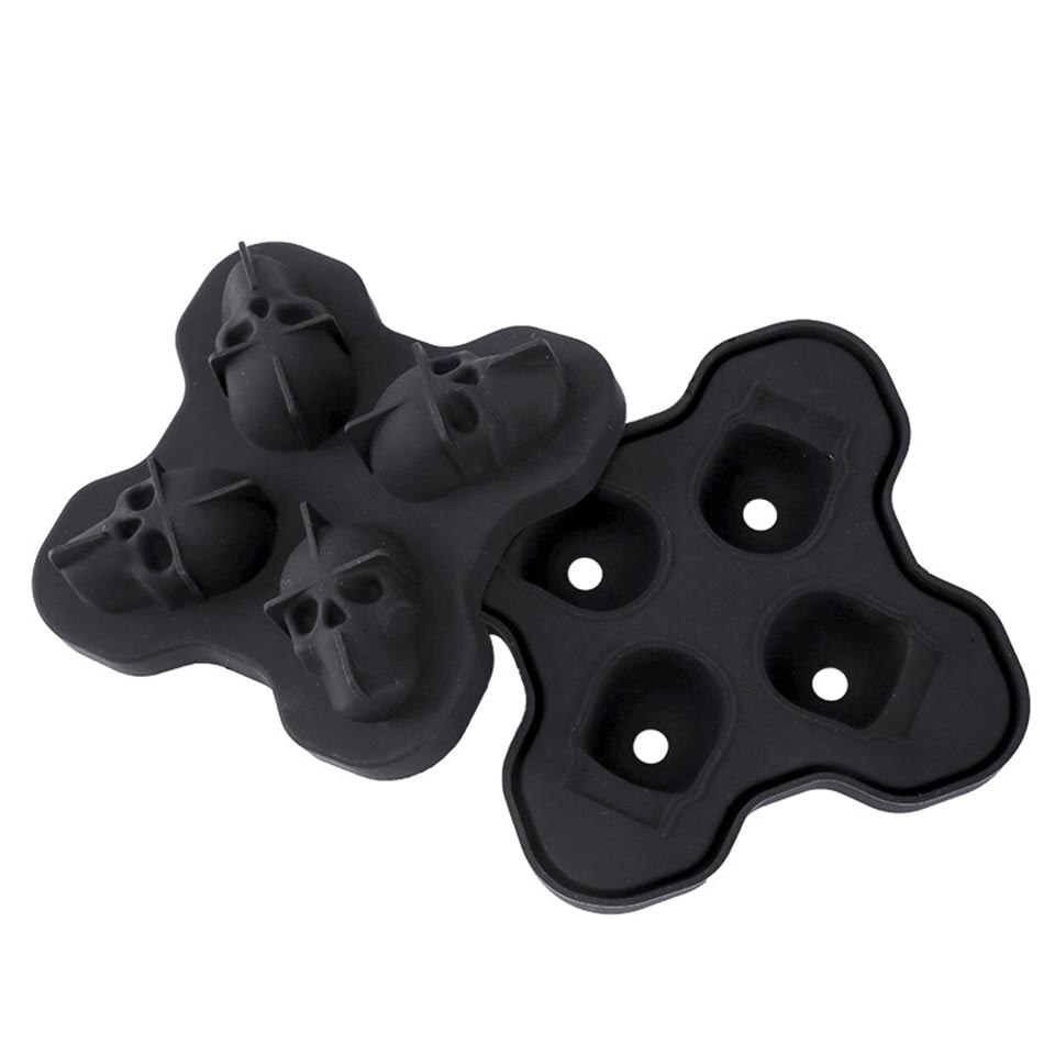 Skeleton Halloween Ice Cube Tray Silicone Fruit Ice Cube Maker DIY Ice Cube Skull Mold Square Shape Kitchen Accessories