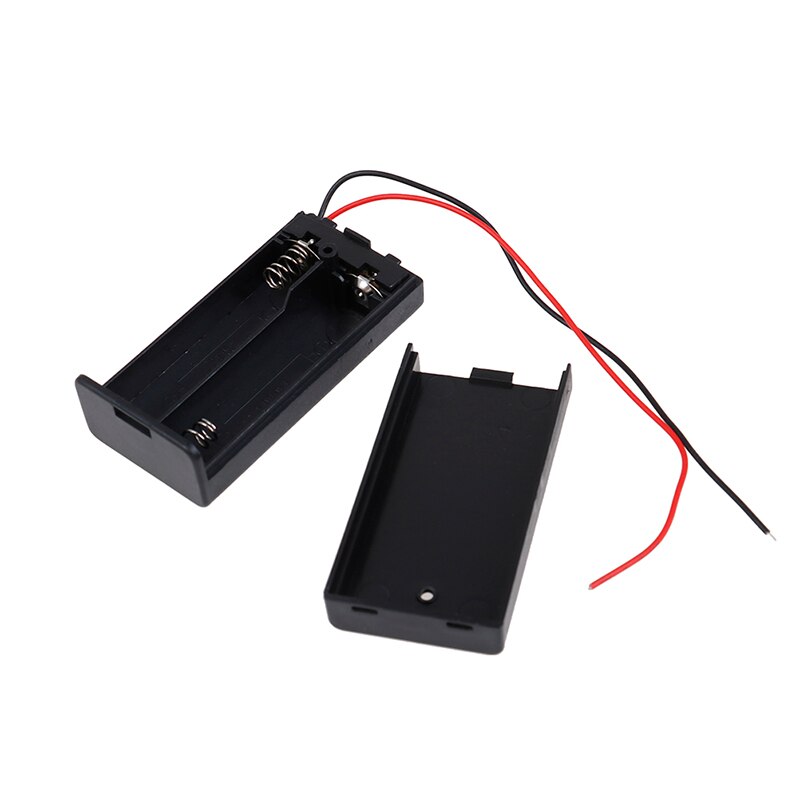 2 X Aa 3V Zwart Batterij Houder Connector Storage Case Box Op/Off Schakelaar Met Lood Draad gewicht