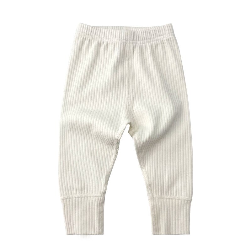 Pantalones de punto para bebé, ropa para niño y niña, estilo de , pantalones largos informales de Color sólido, primavera y otoño: Off white / 73