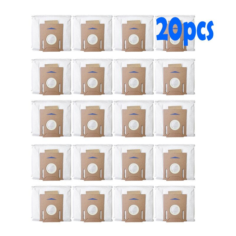 Cepillo de rodillo de paño de mopa Cepillo Lateral Kits para Ecovacs Deebot OZMO T8 T8 AIVI vacío limpiador accesorios mopa desechable bolsa: 20pcs