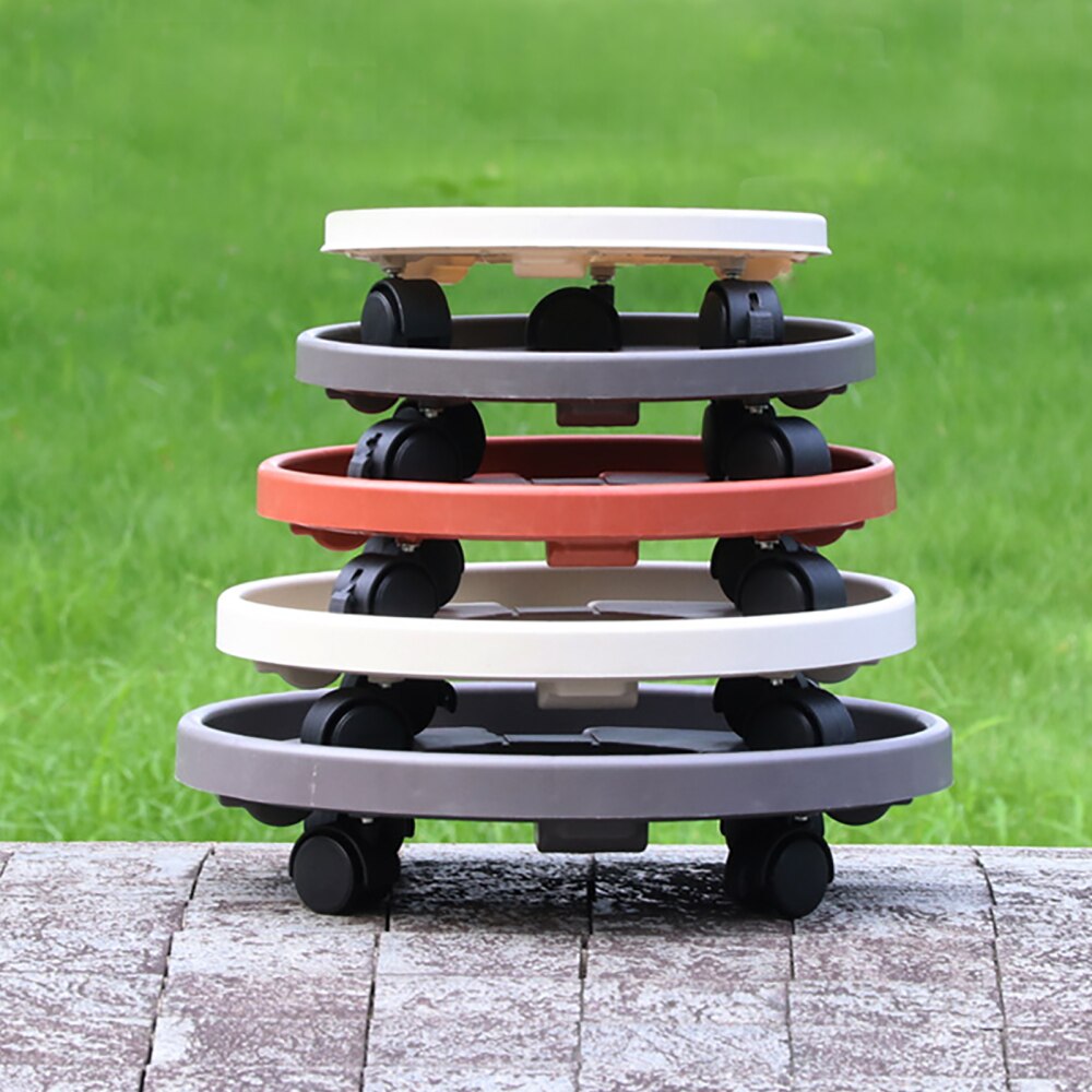Support de Pot de fleur à roues universelles, support Mobile, plateau Mobile épais, Vase rond amovible avec rouleaux, support pour plantes