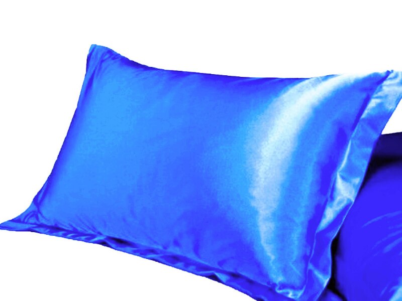 58x70cm High Standard Pure Satin Silk Soft Pillowcase Cover Chair Seat Bedding Throw Pillow Covers Square Pillow Case Multicolor: Blue