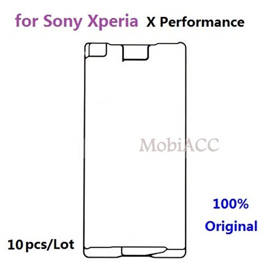 10 stks/partij voor Sony Xperia X Prestaties Originele Front LCD Ondersteunende Frame Sticker; Touch Lcd-scherm Lijm