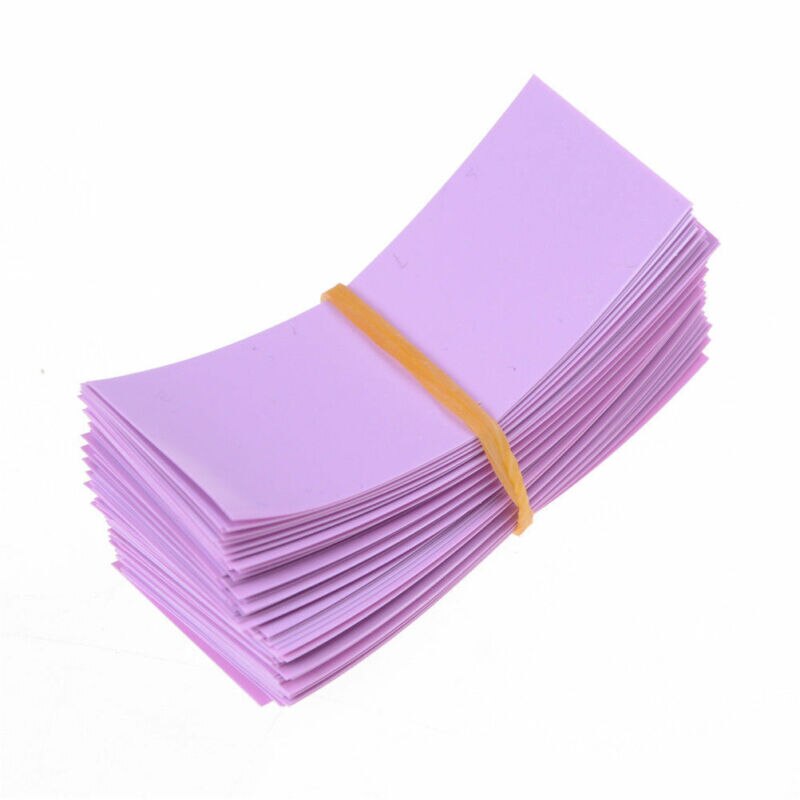 100 stück 18650 batterie verpackung PVC schrumpfen schläuche Vorgeschnittenen Vorgeschnittenen ZP: Rosa