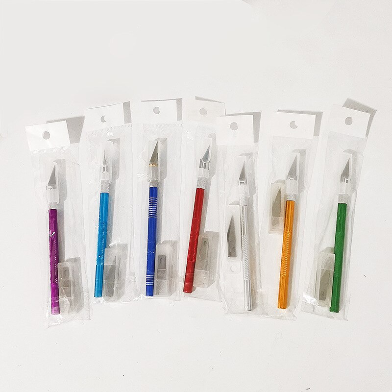 Metal Scalpel Knife Tools Kit Hobby Knife Razor Tool with 5 Bladesr Art Work Cutting Caving Sculpture Knife