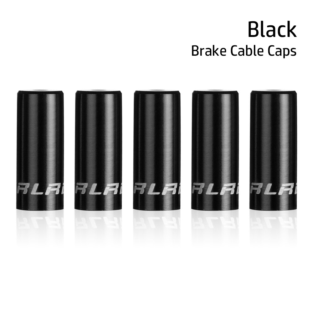 5PCs 4mm/5mm MTB Road Bike Brake Shift Wire Tube Cable Protector Aluminium Bicycle Shift Brake Cable Cap End Tip: Brake-Black