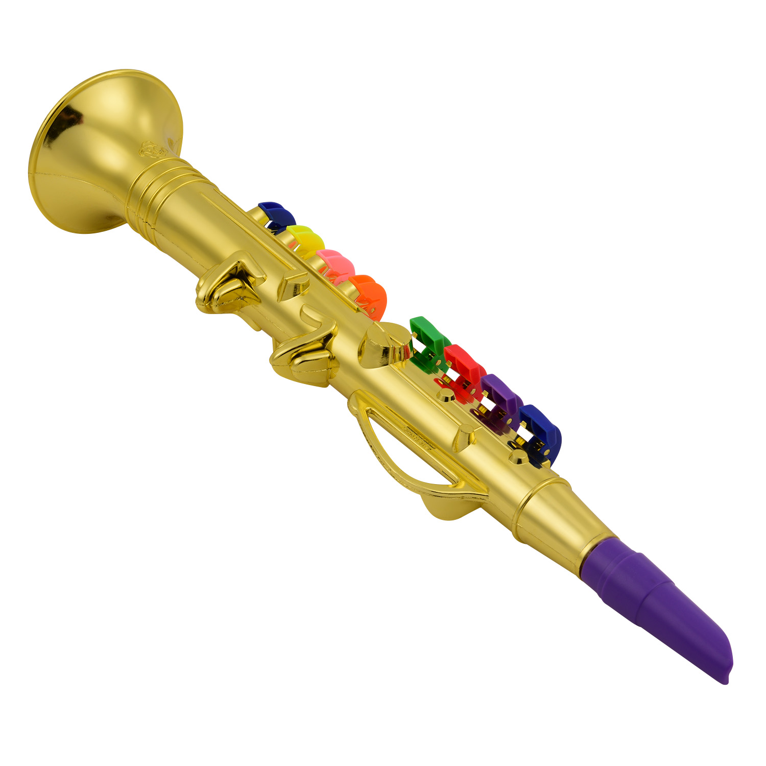 8 Gekleurde Toetsen Speelgoed Klarinet Musical Wind Instrumenten Klarinet Voor Kinderen Peuters Abs Metallic Gold Klarinet Met 8 Gekleurde Toetsen
