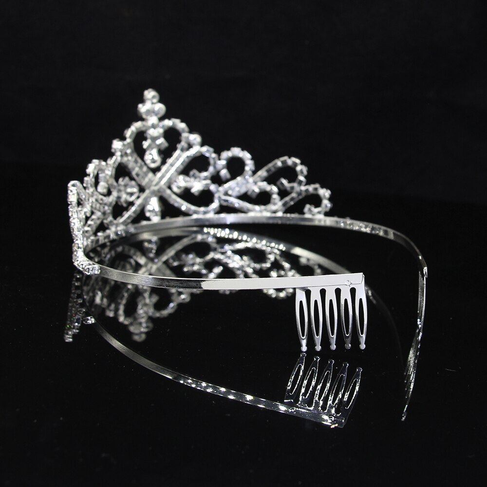 Ainameisi blå krystal tiara bryllup krone pandebånd kvinder piger rhinestone fest brude hår smykker tilbehør