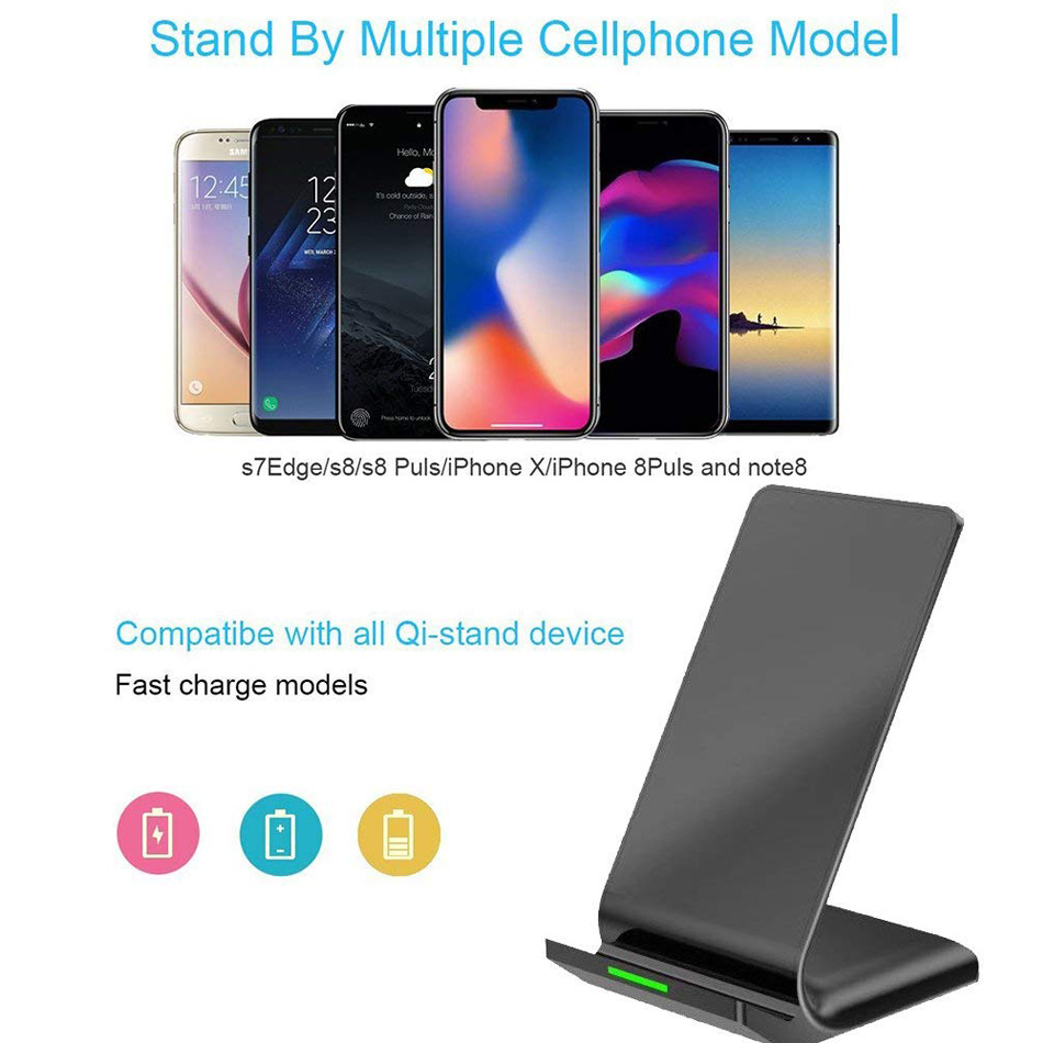 KEPHE 10W Qi Wireless Charger For iPhone 12 11 X 8 Fast Charging Holder For Samsung S20 S8 S7 S6 edge Note 8 Phone Fast Charger