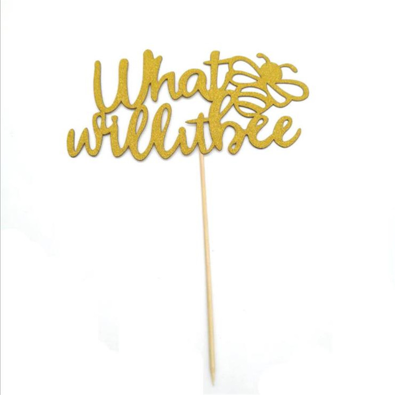 Omilut Bumble Bee Party Banner Bumble Bee Birthday Party Decor Bumble Bee Cake Toppers Baby Shower Boy/Girl 1th Birthday Supplie: 2