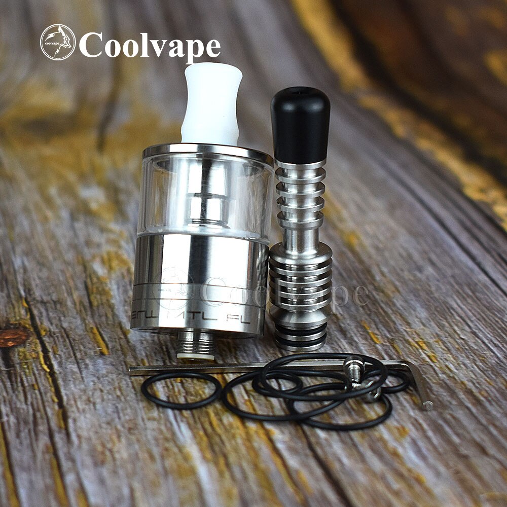 coolvape Dvarw MTL FL 24 rta 24mm diamater Single Coil Airflow Tank Rebuildable 316ss atomizer rta with 510 mtl drip tip: S3.5ml-T