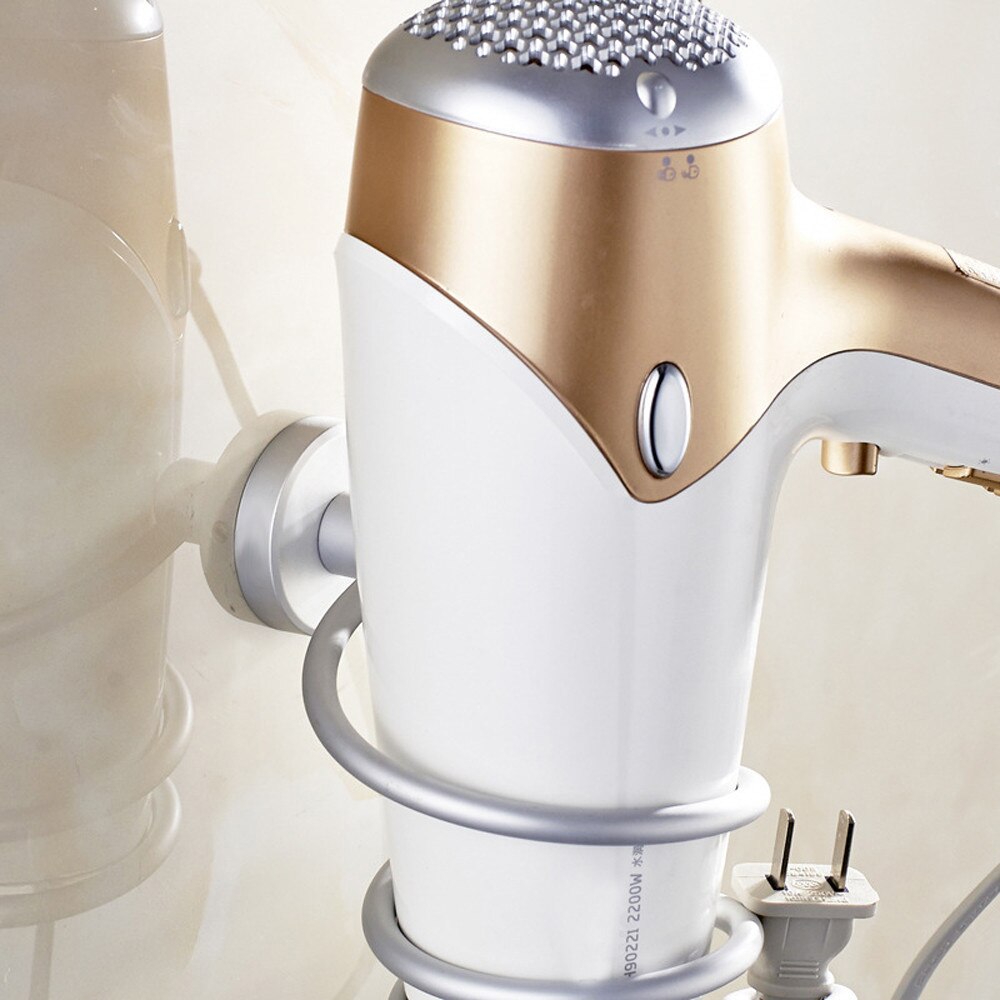 Aluminium Wall Mounted Föhn Rack Organizer Haardroger Stijltang Houder Set Badkamer Plank Voor Washroom Levert #35