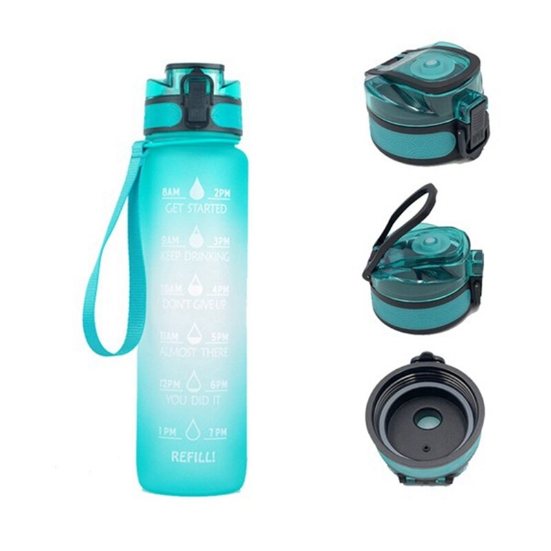 Direct Drinking Sports Bottle (1000 Ml)Drinking Water Bottles with Time Marker Sports Gym Bottles Outdoor Drink Bottle: violet